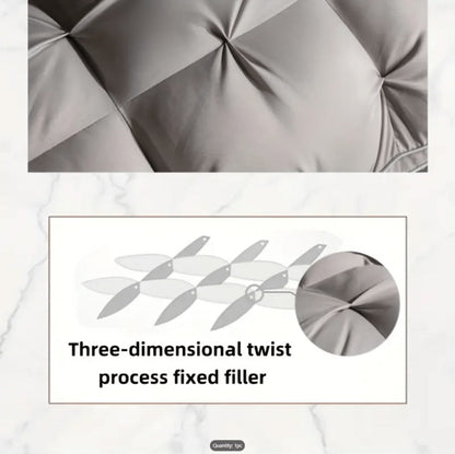 Soft Polyester Fiber Bed Pillow with Satin Cover and Zipper in White or Gray, One or Four-Pack Options