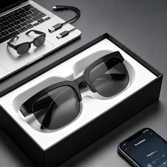 Smart Glasses Translation Eyewear with 160+ Listed Languages and Source-Listed AI Meeting Summaries