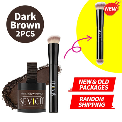 Hair Root & Hairline Concealer Powder Kit with Brush — Waterproof Instant Coverage for Thinning Hair, Receding Hairline & Bald Spots | 5 Shades | Black & Brown Tones | Women & Men
