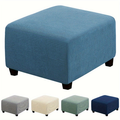 Square Ottoman Cover with Elastic Band in Six Color Labels and L or XL Size Options for Home and Office Footstools