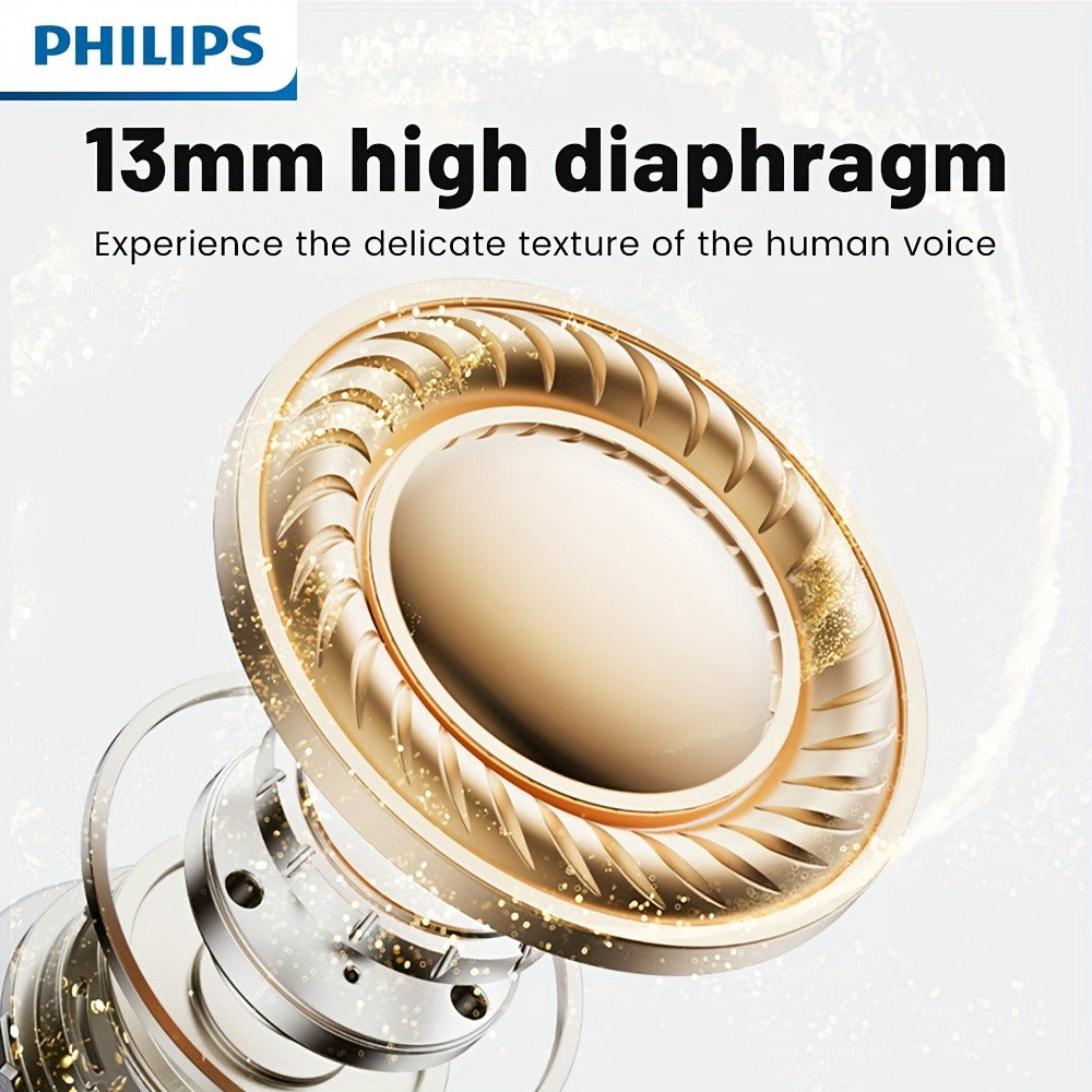 Philips TWS Earbuds Condenser Microphone True Wireless In-Ear Headphones USB-C Charging Case Android Compatible Portable Modern Design Tech Gift Black White