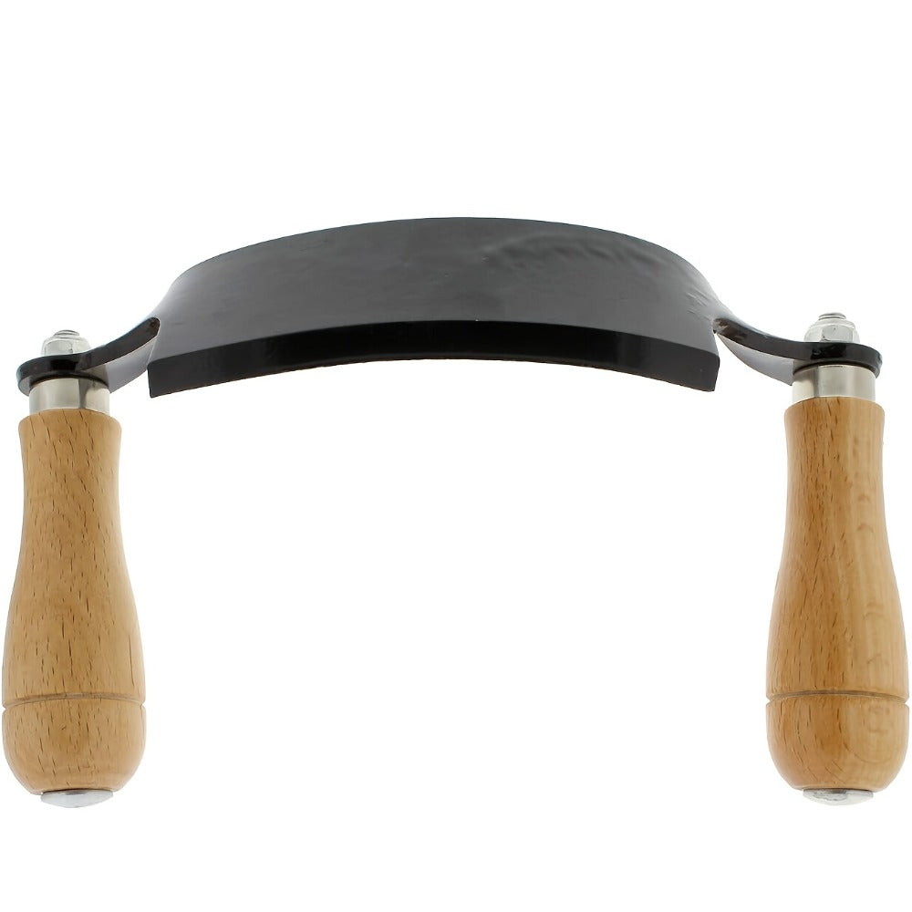 Curved Drawknife Woodworking Tool with Two Wood Handles in 5-, 8- or 10-Inch Blade Length Options