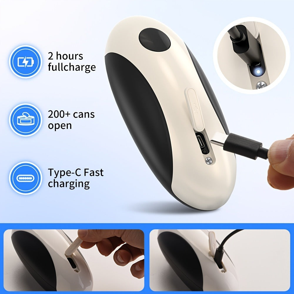 Cliton One-Touch Electric Can Opener with USB-C Rechargeable Power and Four Color Selections