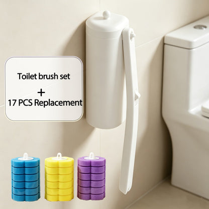 Disposable Toilet Brush System with Wall Bracket and 17- to 53-Refill Set or Refill-Only Options