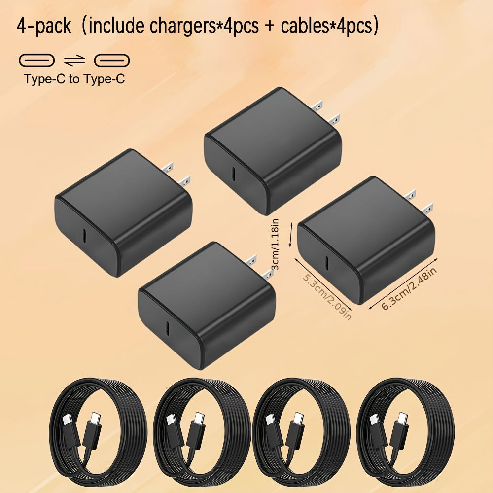 USB-C Fast Charger with 4FT Type-C Cable, Super Fast Charging Compatible with iPhone 15, Samsung Galaxy, iPad, Android Phones, MacBook, Tablets and All USB-C Devices