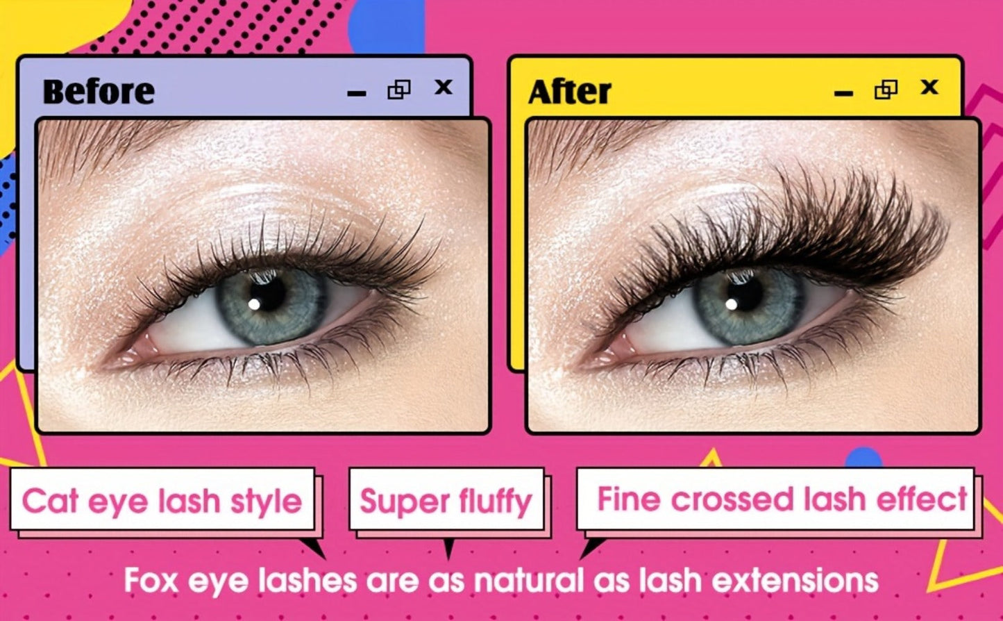 Wispy Cat Eye False Eyelashes 30 Pairs Long Voluminous Reusable Strip Lashes with Flexible Clear Band – Dramatic Eye Makeup for Parties, Date Night & Everyday Wear
