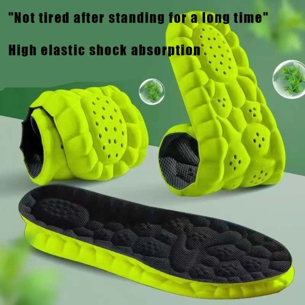 Four-Pair Green Honeycomb Foam Shoe Inserts with Trim Guide and Five EU Size Options from 35 to 46
