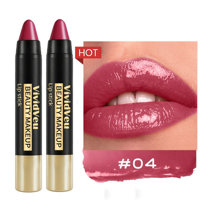 Six-Piece Lipstick Pen Set with Black-and-Gold Cases, Six Pictured Shades and 10.8 cm Stick Length