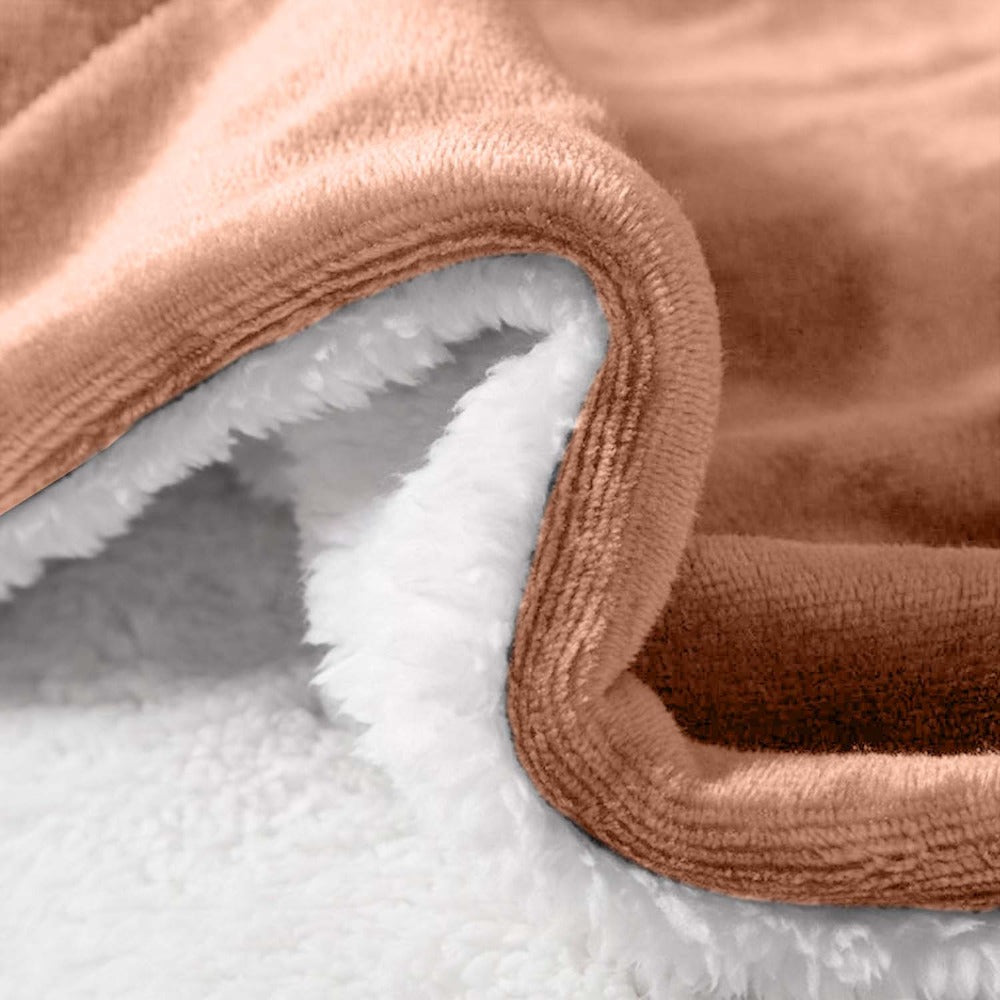 480GSM Sherpa Fleece Blanket – Double-Sided Heavy Warm Throw for Couch, Bed & Travel, Reversible All Season, 13 Colors, 3 Sizes