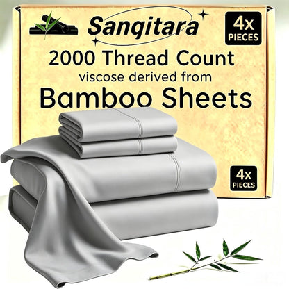 Bamboo-Blend-Style Fitted Sheet in Seven Colors and Twin, Full, Queen or King Checkout Sizes