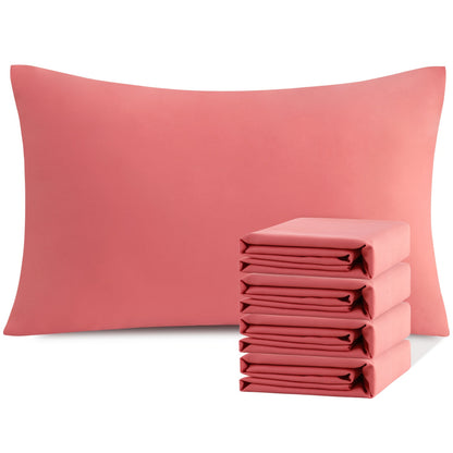 Four-Pack Queen Pillowcase Set in 32 Solid Colors with 20 x 30-Inch Size and Envelope Closure