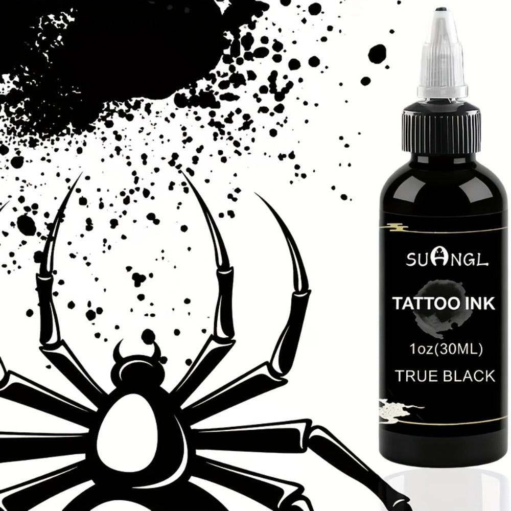 Tattoo Ink Black & White Set 1.01oz — High Brightness Fine Particle Formula, Permanent Body Ink, Needle & Machine Compatible for Professional Studios & Hobbyists