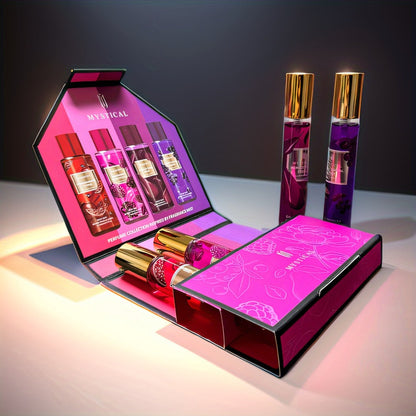 Perfume Gift Set for Women — Mystical 4-Piece Travel Size Fragrance Kit 20ml Each, Fresh Fruity Floral Scents, Long-Lasting Unisex Eau de Parfum, Ideal for Birthday, Valentine’s Day & Everyday Wear