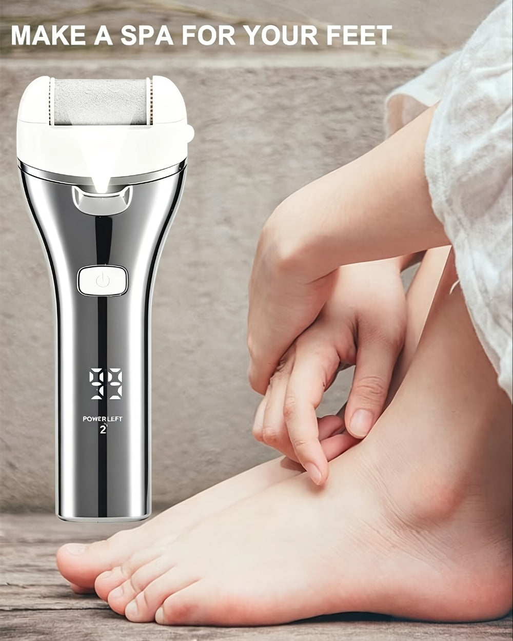 14-in-1 Rechargeable Electric Foot File Kit with Three Roller Heads and Three Color Options