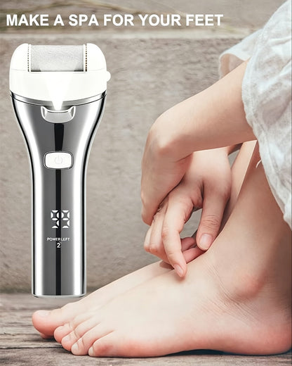 14-in-1 Rechargeable Electric Foot File Kit with Three Roller Heads and Three Color Options