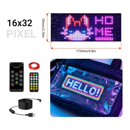Programmable LED Sign Flexible Matrix Display Screen 5V App & Remote Control - Scrolling Text Picture GIF LED Panel for Car Store Bike Party Gaming Setup - 16x32 16x64 16x96 Devil's Eye