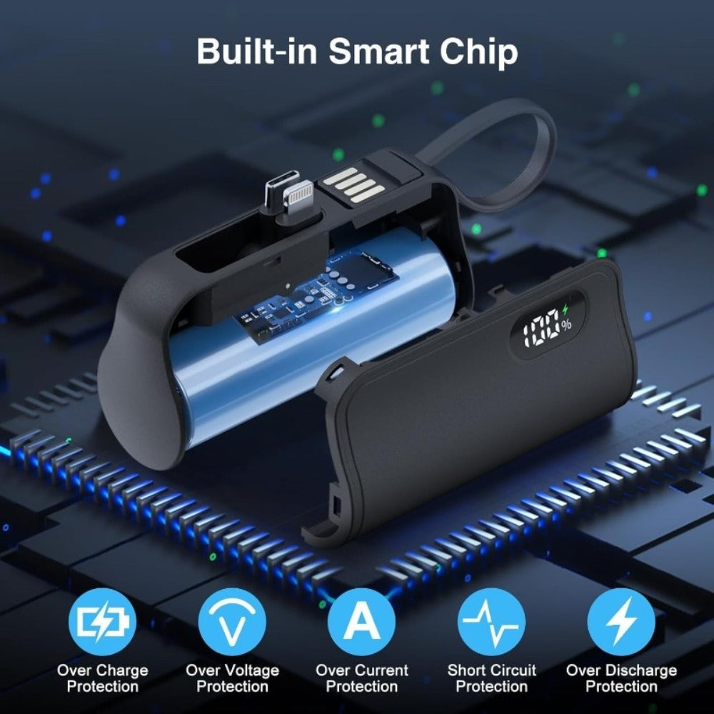 6000mAh Power Bank Gift Set with 22.5W Label, Fold-Out Connectors, Data Cable, Bracelet and Display