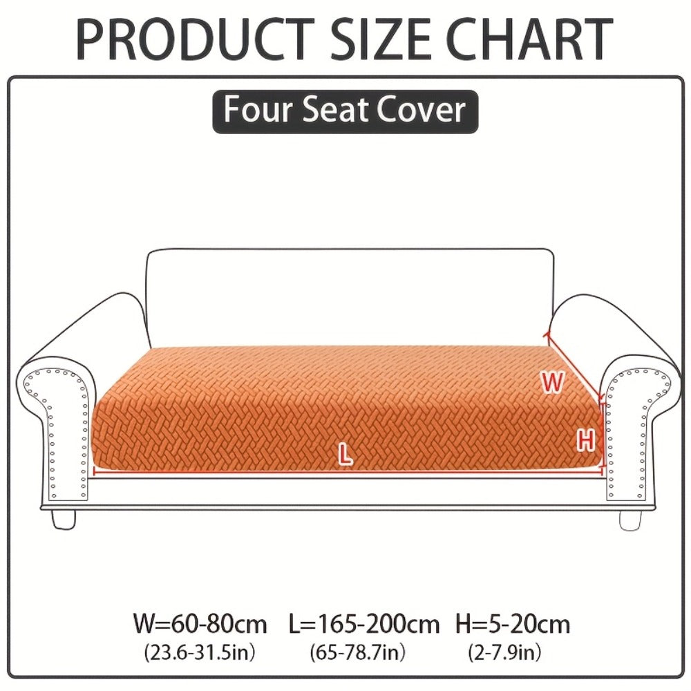 Jacquard Stretch Sofa Cover Non-Slip | Elastic Wear-Resistant Couch Slipcover, Polyester Jacquard Fabric, 1 to 4 Seat Sectional L-Shape, Armrest Backrest, Machine Washable