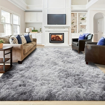 Gradient and Solid-Color Plush Shag Area Rug in 4 x 6, 5 x 8 or 6 x 9-Foot Checkout Options