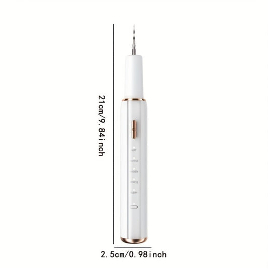 Interdental Plaque Remover with LED Light – Electric Teeth Cleaner, 5 Cleaning Modes, 2 Replacement Heads, Oral Irrigator-Like Function, No Water Required, Dental Care for Travel & Home Use