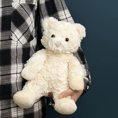 Stuffed Animal White Teddy Bear with Loving Heart Detail, Kawaii Theme and One Source Style