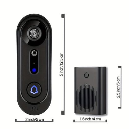 Video Doorbell 1080p Wireless Camera with 166-Degree View, Night Vision, Two-Way Audio and Indoor Chime