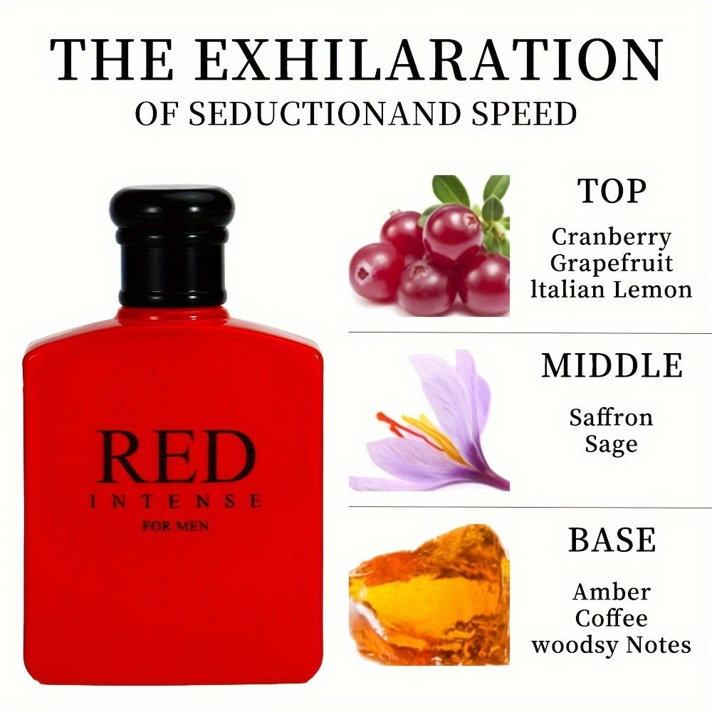 Men's Cologne Eau de Toilette 3.4 fl oz Woody Spicy Cranberry Italian Lemon Grapefruit for Bath Time, Home Spa and Personal Care