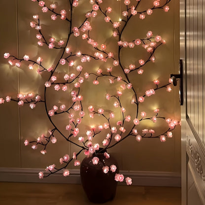 Cherry Blossom Tree Light 48 LED Artificial Flower Branch Lamp Bedroom Wall Decor Atmosphere Night Light for Wedding Party Restaurant Prom Christmas Home Holiday Novelty Lighting 62.99 inch