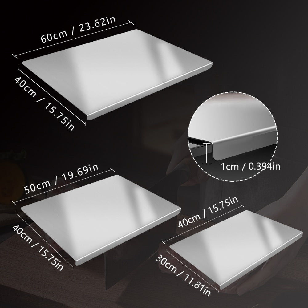 Stainless Steel Cutting Board & Rolling Pastry Board – Non-Slip Kitchen Prep Mat with Butcher Block Surface