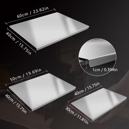 Stainless Steel Cutting Board & Rolling Pastry Board – Non-Slip Kitchen Prep Mat with Butcher Block Surface