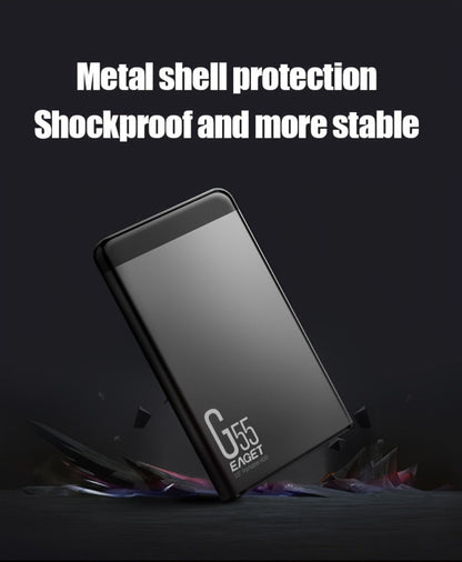 Slim 500GB Portable Hard Drive with USB 3.0 Connection, EAGET G55 Metal-Shell Label and 2.5-Inch Format