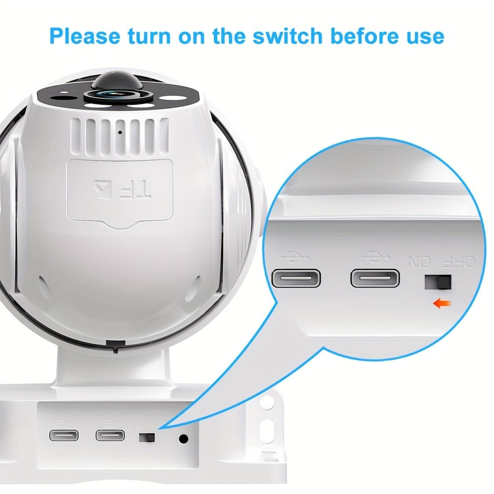 Solar PTZ Security Camera 1080P WiFi 360° with AI PIR Detection – XIAOVV P6 Battery Powered, Color Night Vision, Two-Way Audio, Outdoor Home Surveillance Camera