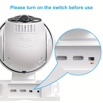 Solar PTZ Security Camera 1080P WiFi 360° with AI PIR Detection – XIAOVV P6 Battery Powered, Color Night Vision, Two-Way Audio, Outdoor Home Surveillance Camera
