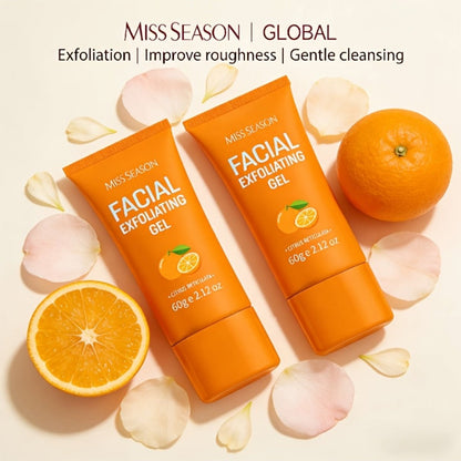 Facial Exfoliating Gel Two-Pack with Two 60g Orange Tubes, Flip-Top Caps and Face-or-Body Rinse-Off Format