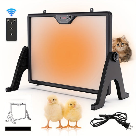 Dual-Sided Heating Brooder Plate for Chicks & Ducklings, Adjustable Height & Angle with Thermostatic Control for Chicken Coop