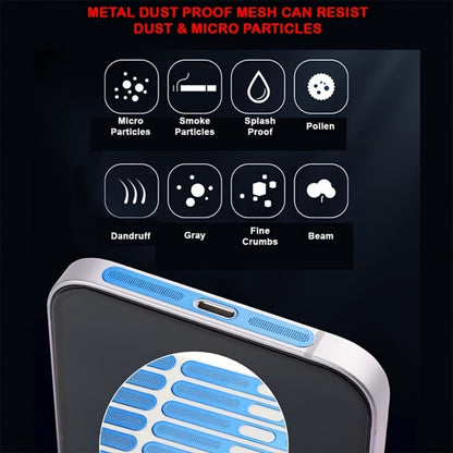 Two-Piece Metal Speaker and Earpiece Dust Mesh Cover Set for iPhone in Nine Pictured Color Options