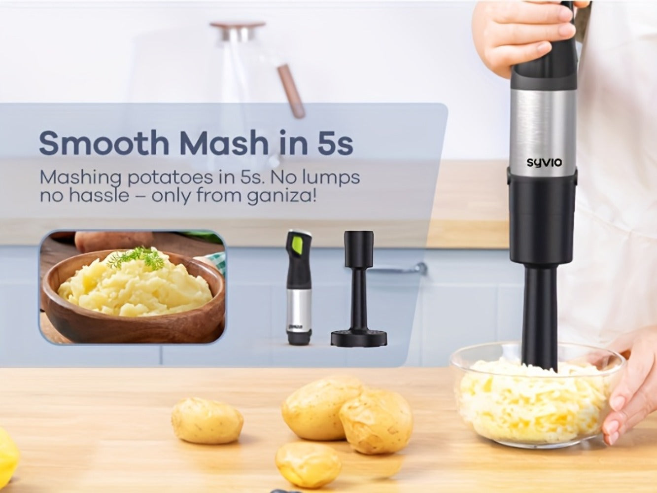 9-in-1-Labeled Immersion Blender Set with Time Display, Chopper, Beaker, Whisk and Frother