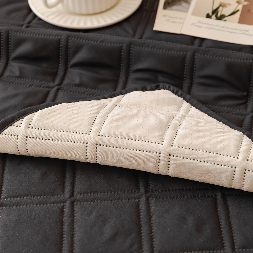 Sofa Cover Three-Piece Soundwave Embossed Set with Sofa Panel, Two Armrest Covers and Anti-Slip Mat