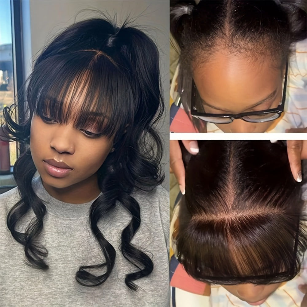 HD Lace Hairline Piece with Baby Hair – 6x1 Transparent Lace Front Bang Hairpiece, 100% Brazilian Human Hair, Handmade Invisible Hairline for Wigs, Dreadlocks & Extensions, Natural Color 6 Inch