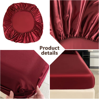 Satin-Style Fitted Sheet Set with Pillowcases in Eight Colors and Twin, Full, Queen or King Sizes