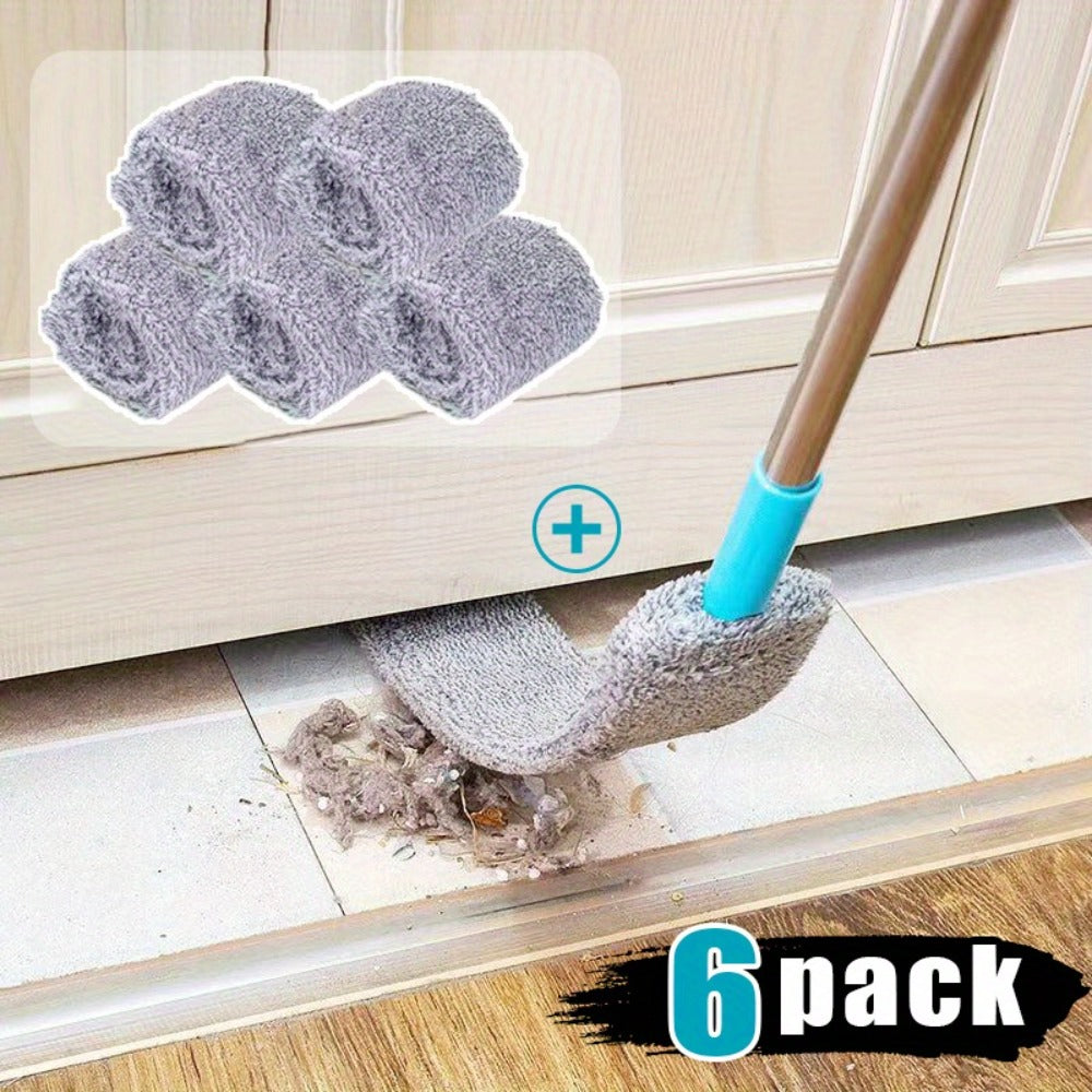 Six-Piece Dust Removal Brush Set with Five Interchangeable Heads and Extendable Gap Duster for Furniture and Floors