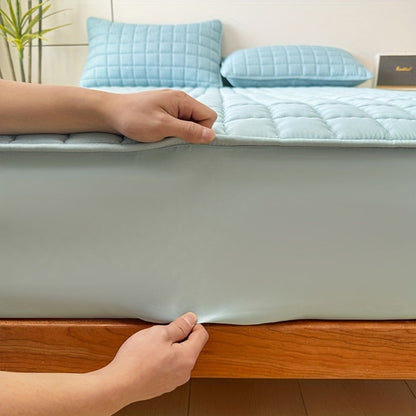 Channel-Quilted Fitted Mattress Protector in Six Colors and Full, Queen or King Size Options