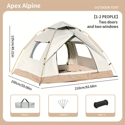 Pop Up Tent Windproof Sun Resistant Double Door Camping Outdoor