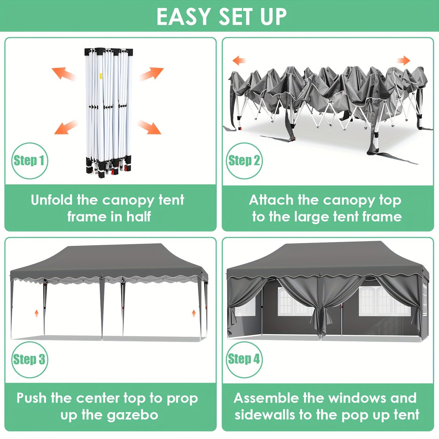 Pop Up Canopy Tent with Sidewalls | Outdoor Party Wedding Backyard