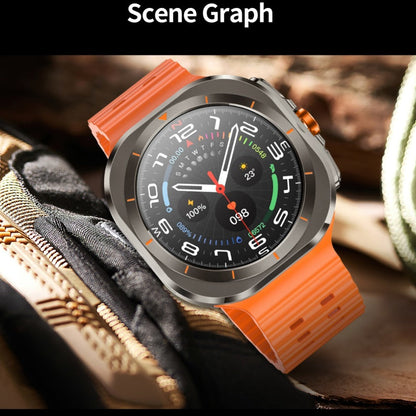 Smart Watch Round Display with Wireless Calling, Custom Faces and Orange, Black, White or Blue Band