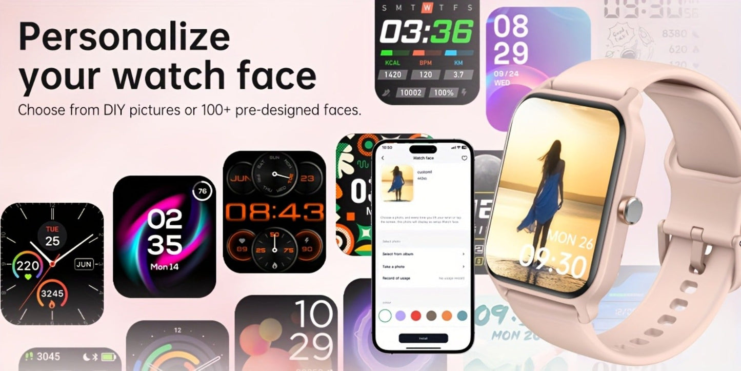 Smartwatch – with Built-in Alexa FAWEIO 1.8" HD Touch Screen, Bluetooth Calling, 100+ Sport Modes, Fitness Tracker Heart Rate Sleep…
