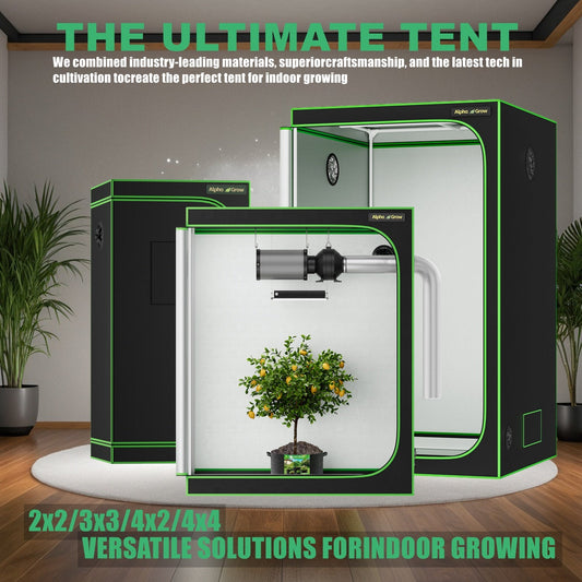 Indoor Grow Tent 1680D Lightproof with Viewing Window, Floor Tray & No-Tool Assembly, Hydroponic Setup for Seedling & Vertical Flowering, Multiple Sizes 2x2 to 4x4ft