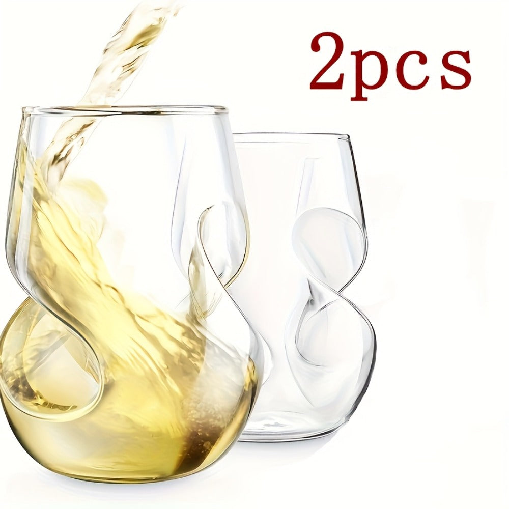 Twist Cocktail Glass Drinkware Set, 400ml Curved Cups in 2, 4 or 6-Piece Options for Home Bar and Table Service