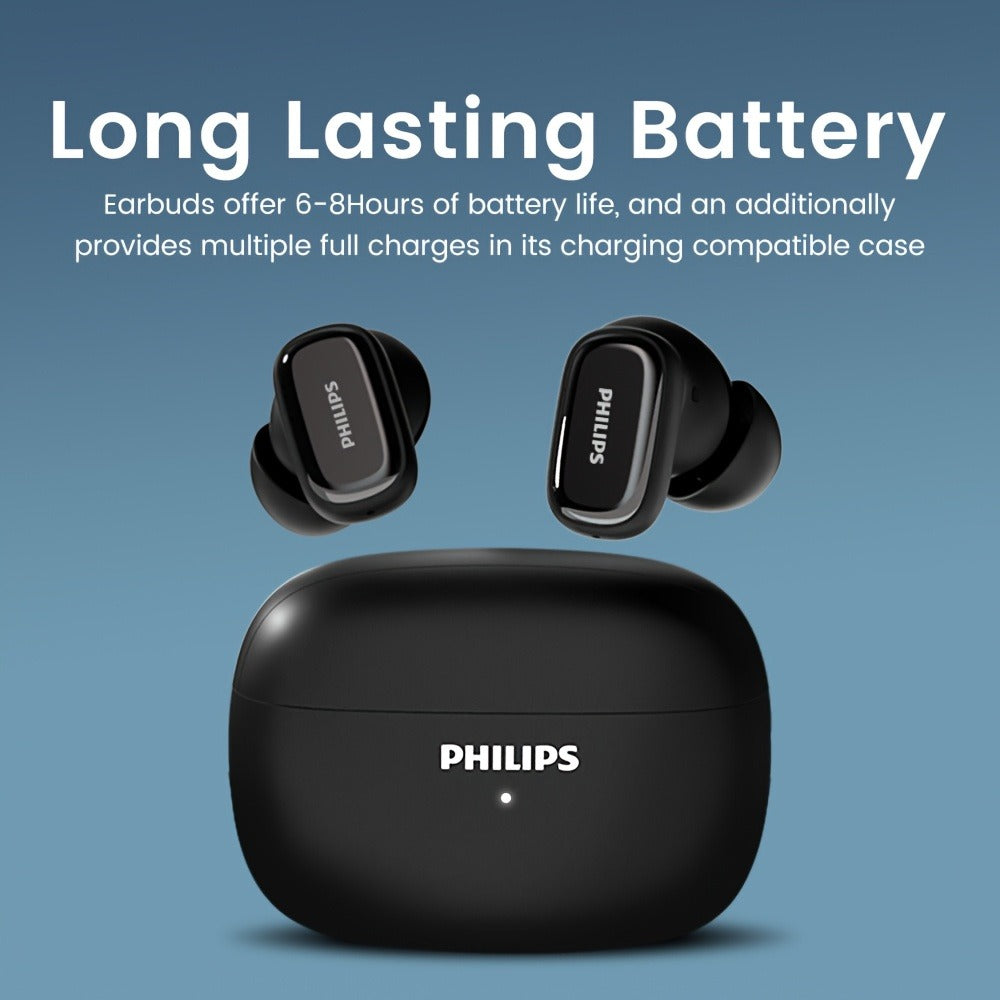 Wireless Earbuds Philips TAT2569 with Active Noise Reduction, Dual Mics and 18-Hour Playtime
