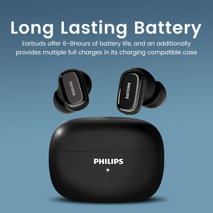 Wireless Earbuds Philips TAT2569 with Active Noise Reduction, Dual Mics and 18-Hour Playtime